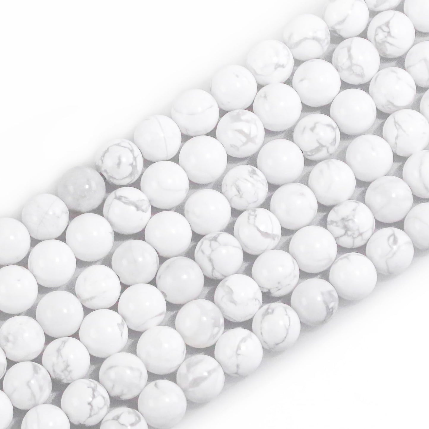 4mm Natural Gemstone Round Small Beads for Jewelry Making White Howlite Crystal Beads for Bracelets Neacklaces Earrings Craft Making Supplies (15"/Strand)