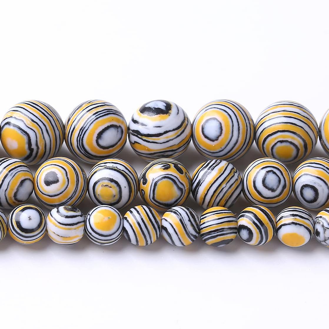 32PCS 12MM Yellow Malachite Beads Stone Beads Energy Healing Beads for DIY Jewelry Bracelet Necklace Making for Jewelry Making 15Inch