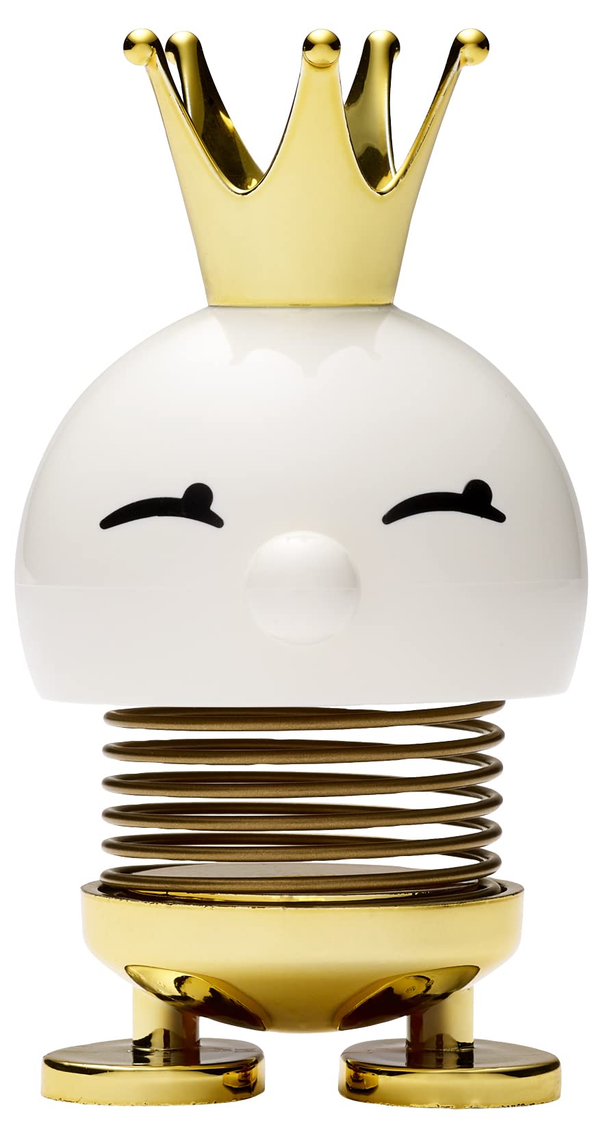 Hoptimist Princess Bimble, Home Decor Ornament - Scandinavian Design, Plastic W/Metal Spring, Small - Monarchy Collection Ideal Gifts for Any Occasion- (White)