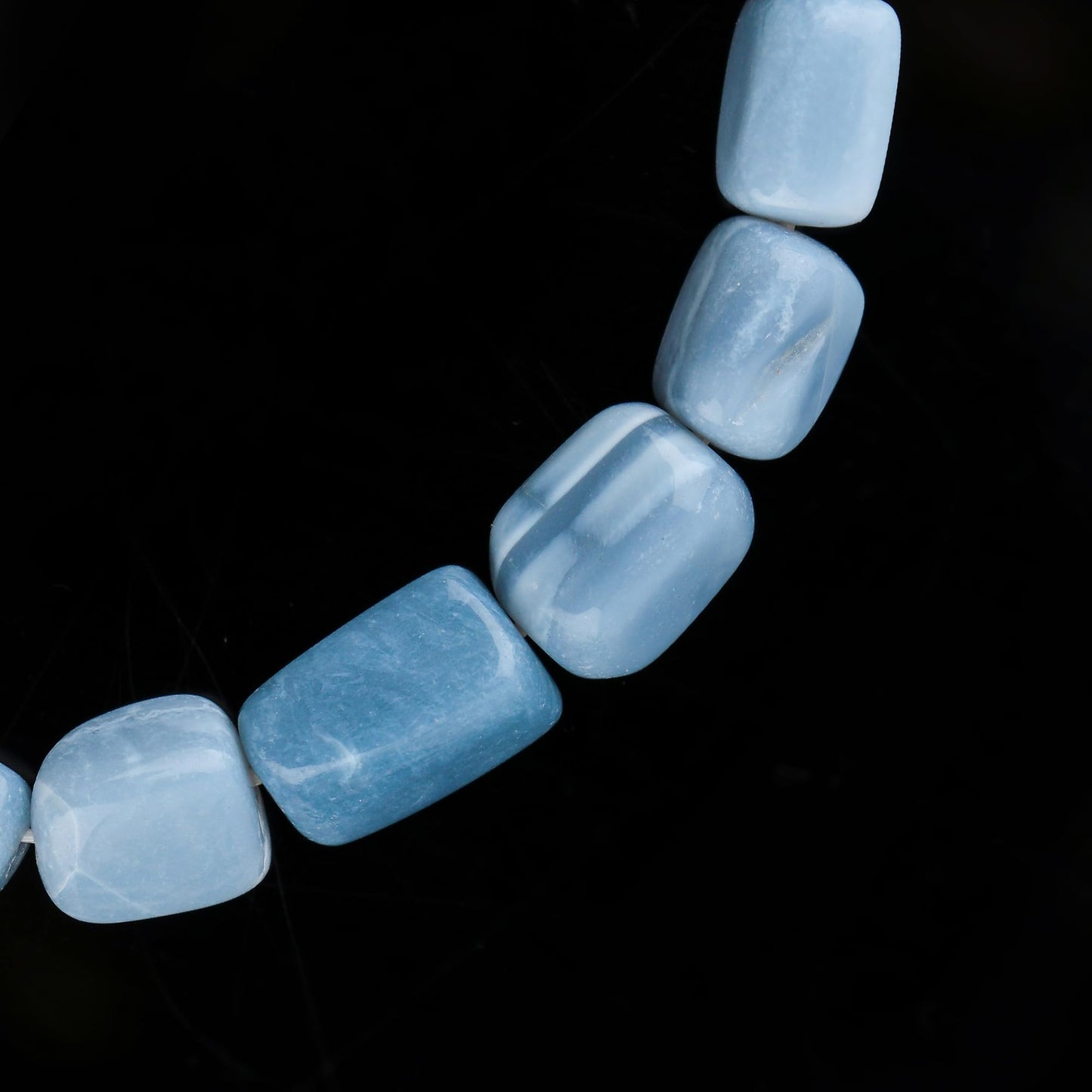 CRYSTALINES Round Beads Stretchable Unisex Bracelet, Natural Blue Opal Gemstone, Stretch Jewelry for Men Women, Healing Bracelets, Handmade, Chakra Stones, Healing Bracelet, Birthstone
