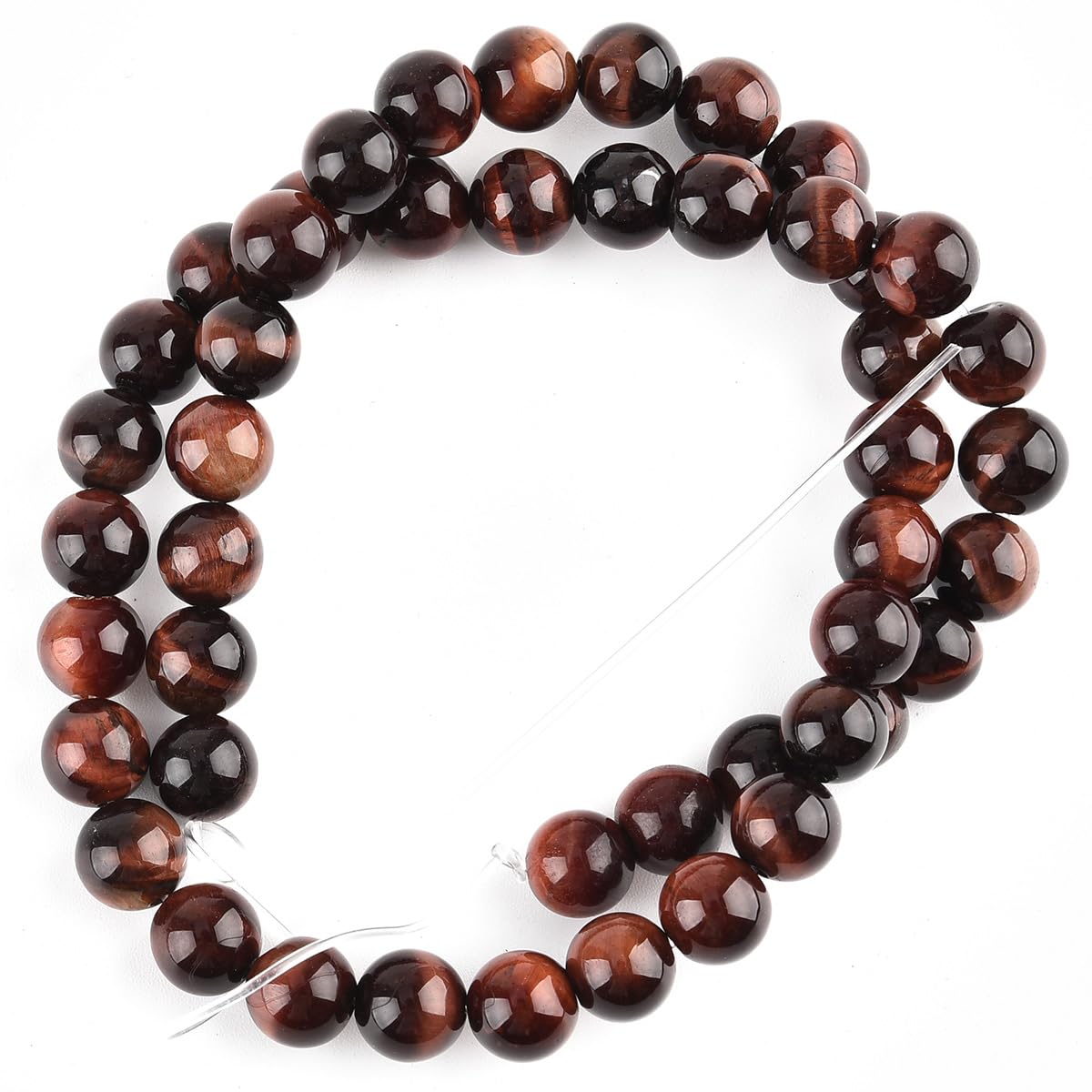 Genuine Red Tiger Eye Beads for Jewelry Making Gemstone Semi Precious Stone Round 8mm Strand 15"(46-48pcs)