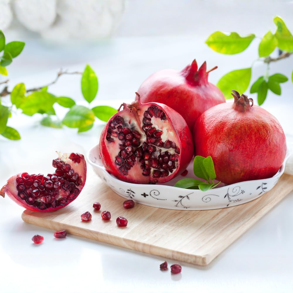 Pomegranate Plant Live, 20-24 Inches Tall Tree in Gallon Pot, Farfianka Pomegranate Fruit Plant, Sweet, Juicy Red Pomegranates, Hardy, Fast-Growing Ornamental Fruit Tree, No Ship to CA,HI,AK