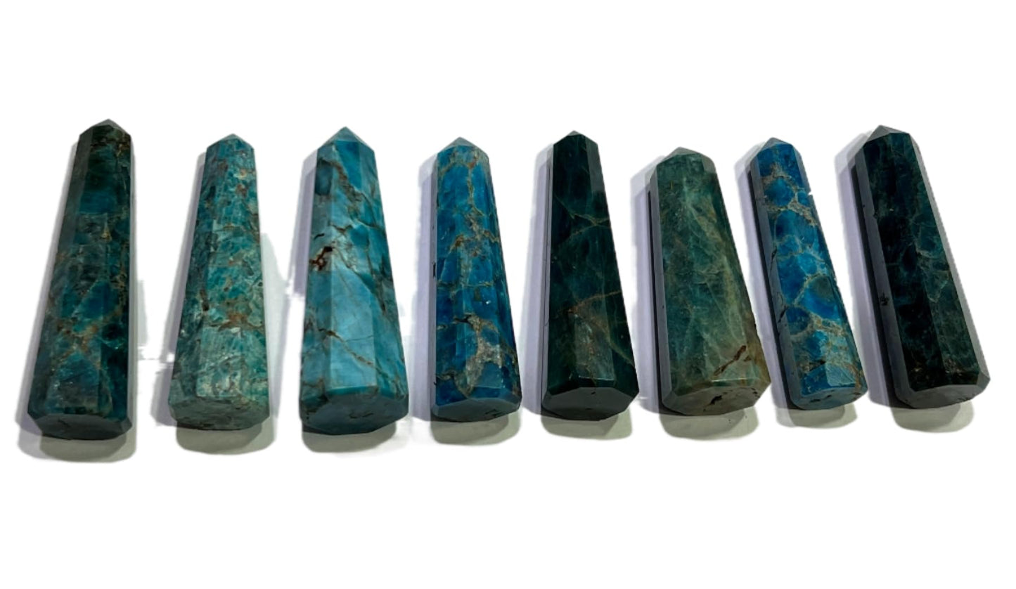 3 Inch Gemstones Apatite Obelisk Tower Jumbo Facet Aura Rock Crystal Natural Polished Earth Wand Spirit