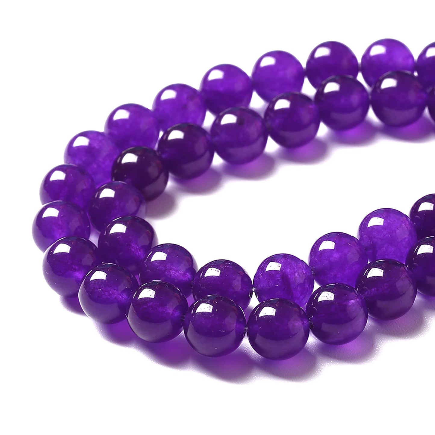 60pcs 6mm Natural Amethyst Jade Stone Round Loose Spacer Beads for DIY Jewelry Making Necklaces Bracelets Healing Energy Beads (6mm, Amethyst Jade)
