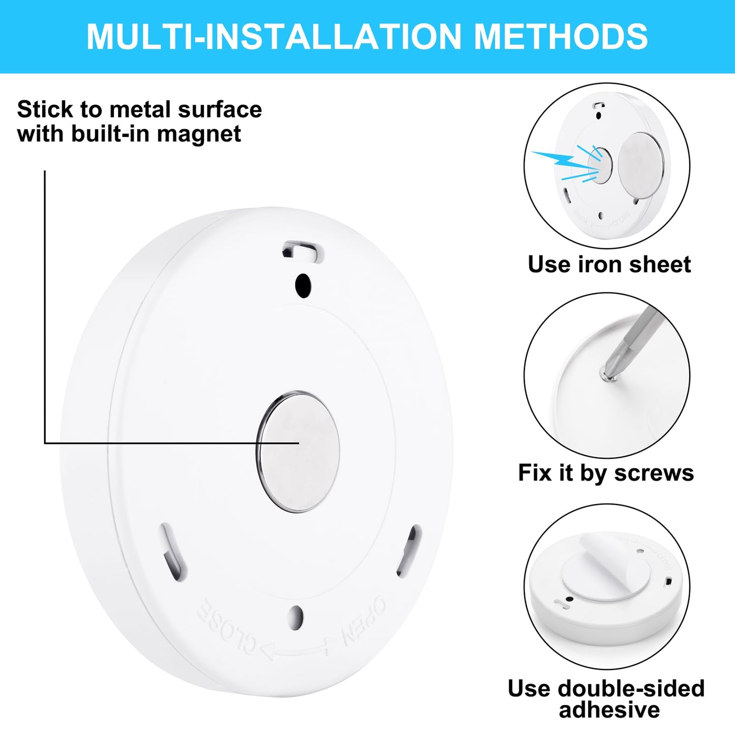 Mlambert 4 Pack Motion Sensor LED Night Light, Cordless Battery-Powered Stick-on Magnet Closet Lights, Safe Lights for Stairs, Cabinet, Cool White