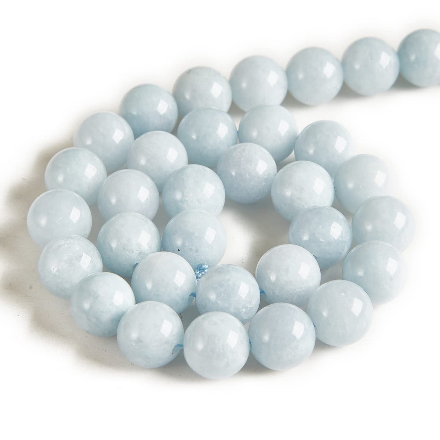 100pcs 8mm Aquamarine Beads Natural Gemstone Beads Round Loose Beads for Jewelry Making
