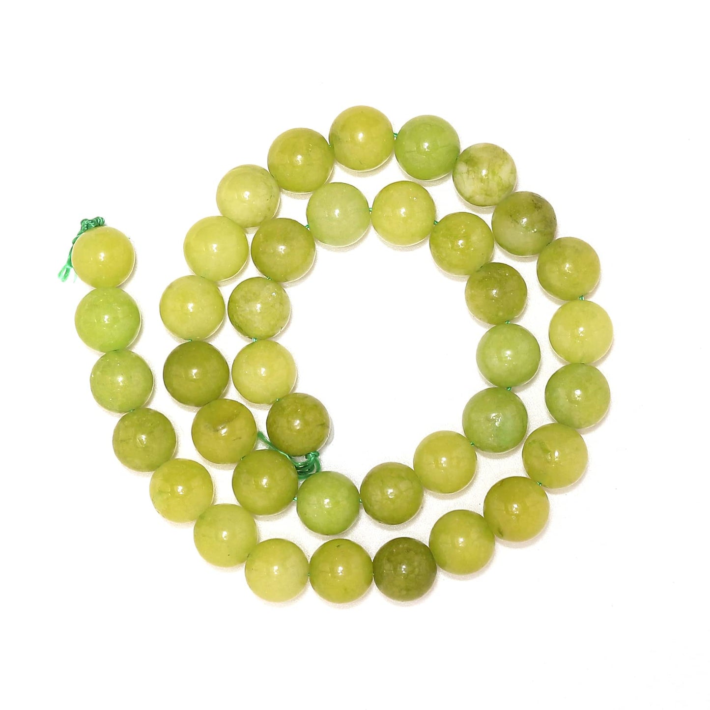 45pcs 8mm Peridot Loose Beads for Jewelry Making, Natural Semi Precious Beads Round Smooth Gemstone Spacer Beads Charms for Necklaces Bracelets