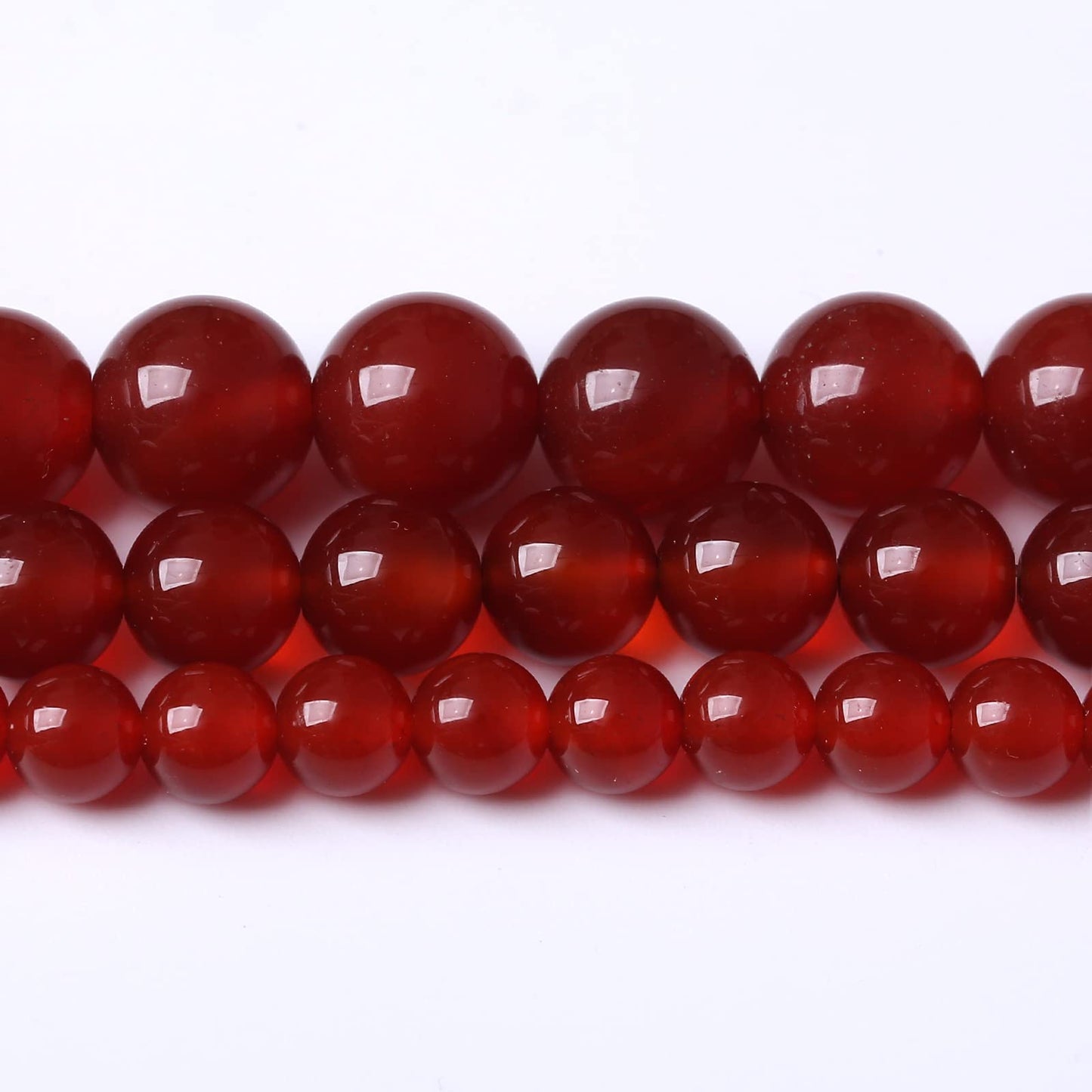 45PCS 8MM Beads Natural Red Agate Round Loose Semi-Precious Gemstone Round Loose Beads for Jewelry Making 15Inch