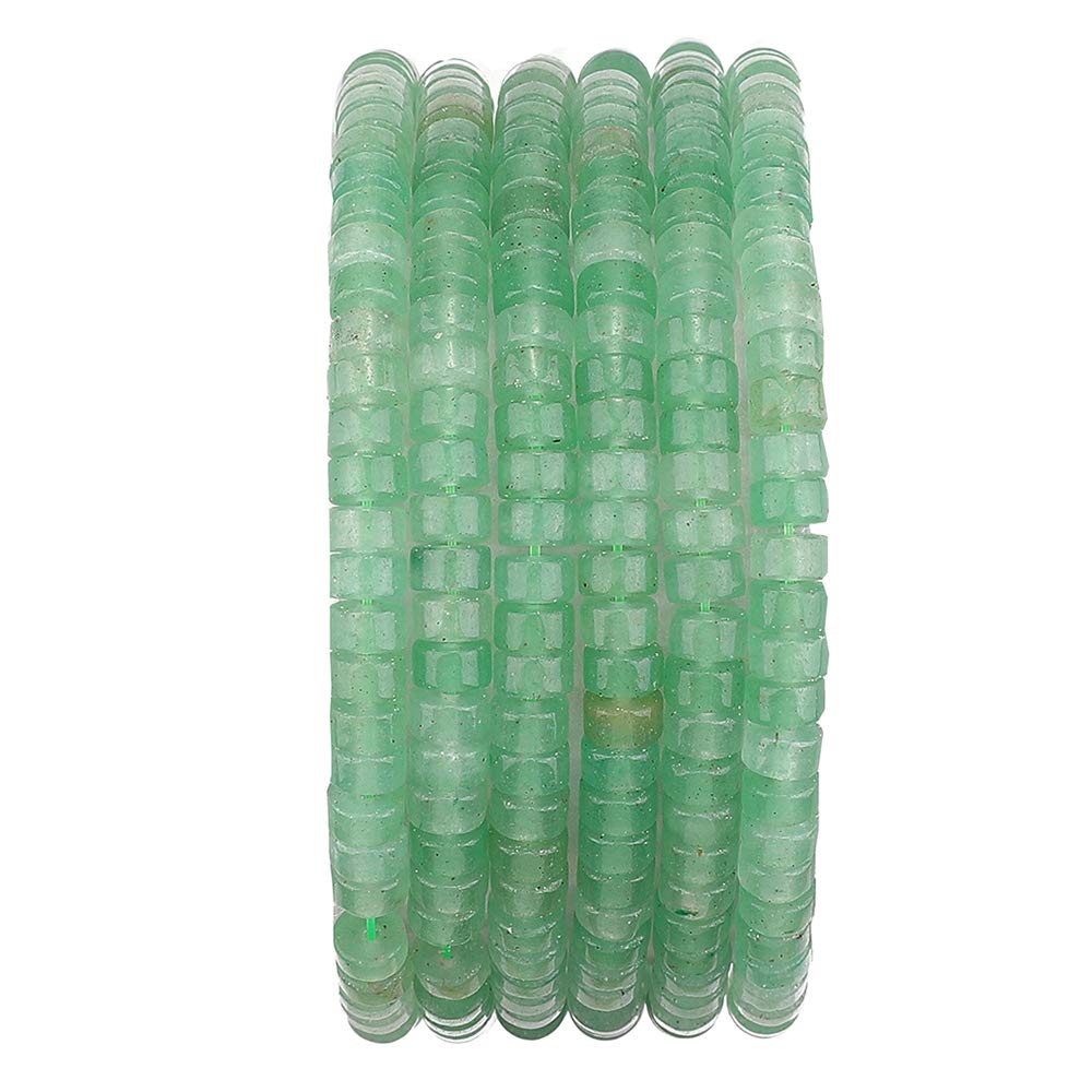 BEADIA Natural Green Aventurine Spacer Beads Caps Loose Semi Gemstone for Beading Jewelry Making 4mmx2mm 38cm