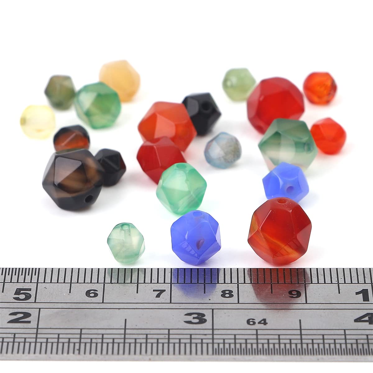 BEADIA Faceted Natural Colorful Agate Stone Round Beads 8mm 36cm/Strand for Jewelry Making