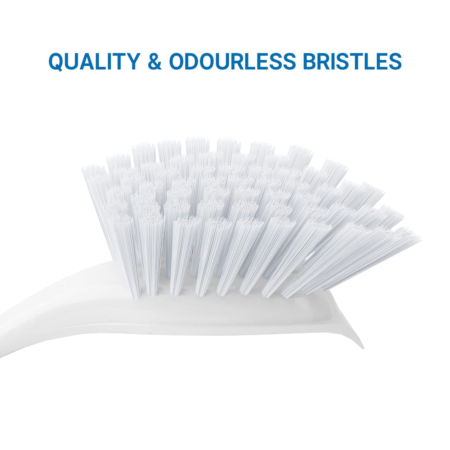 Amazer Dish Brush with Handle, 2 Pack Kitchen Scrub Brushes for Cleaning, Grip Shower Scrubber Flexible Stiff Bristles with Handle
