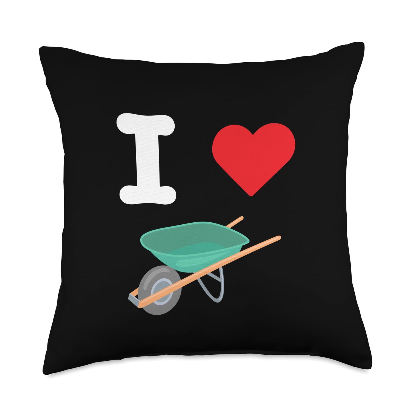 I Love Wheelbarrows Construction Single Wheel Transport Throw Pillow
