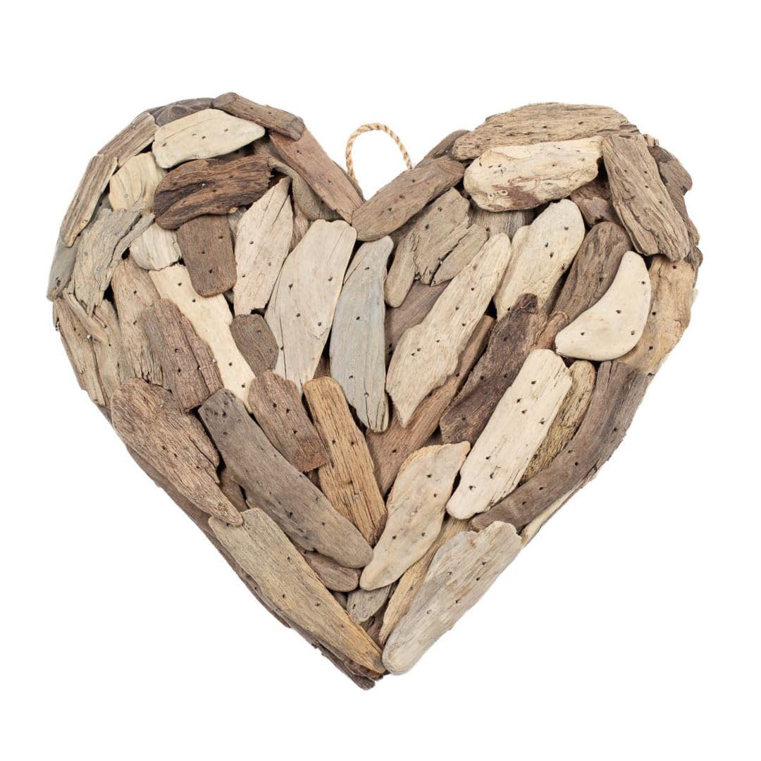 Factory Direct Craft Natural Driftwood Rustic Heart - Woodland Heart for Farmhouse and Coastal Decor (12 Inches)