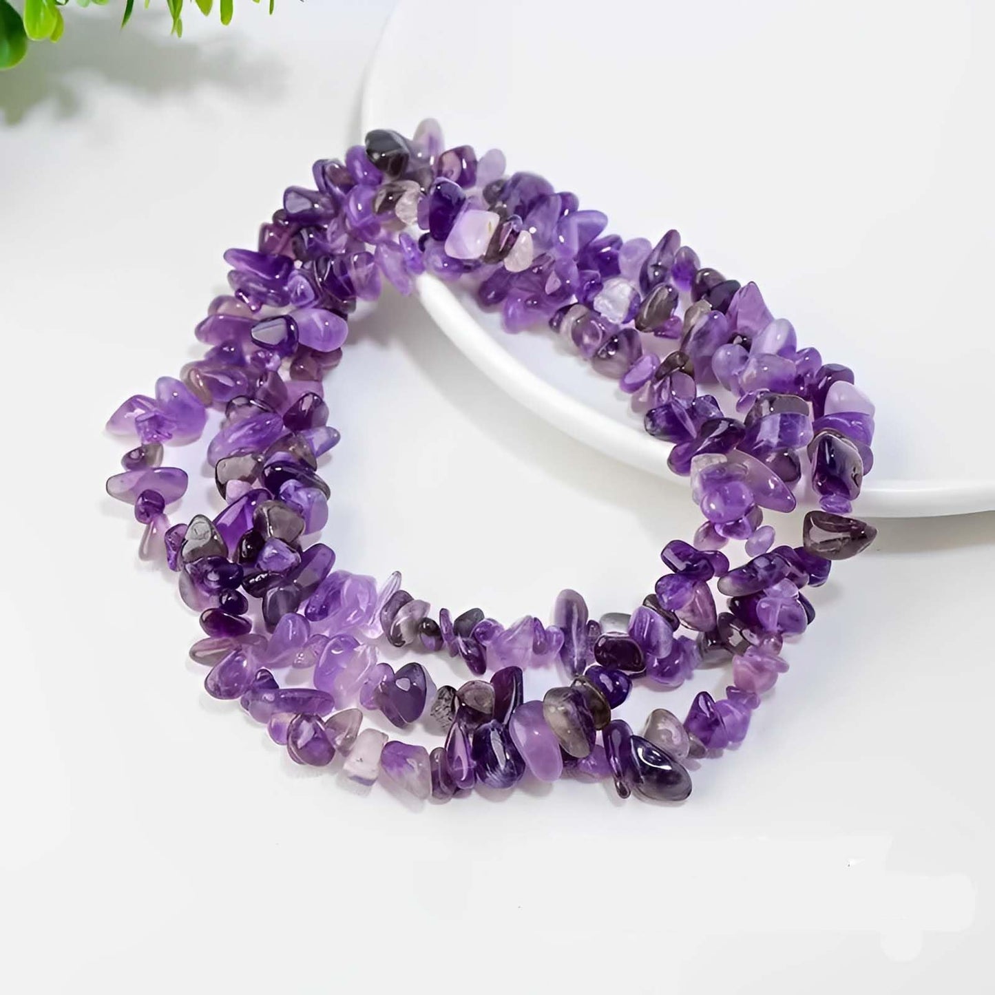 200pcs Natural Chip Stone Beads Gemstone Healing Crystal Loose Rocks Bead Irregular Glass Seed Charm Beads Drilled DIY for Jewelry Bracelet Necklace Earrings Making Crafting Supplies (Purple, 5-8mm)