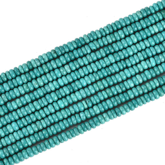 180pcs 4x2mm Green Turquoise Disk Rondelle Spacer Natural Stone Semi Precious Gemstone Loose Beads for Jewelry Making 15.5 Inch