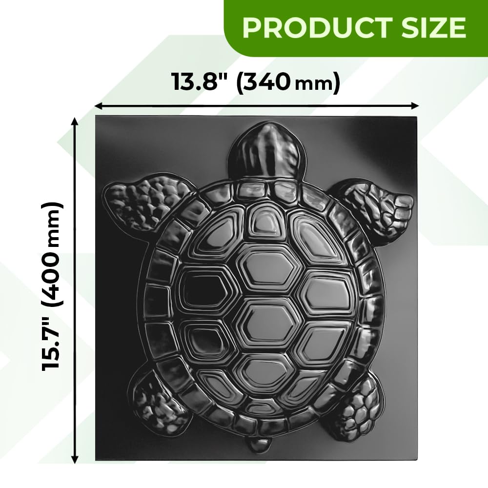 BETONEX Turtle Stepping Stone Mold Garden Concrete Mold Cement Plastic ABS 2mm - Tortoise Mould for Cement - Paving DIY Turtle Garden Stone Path Form