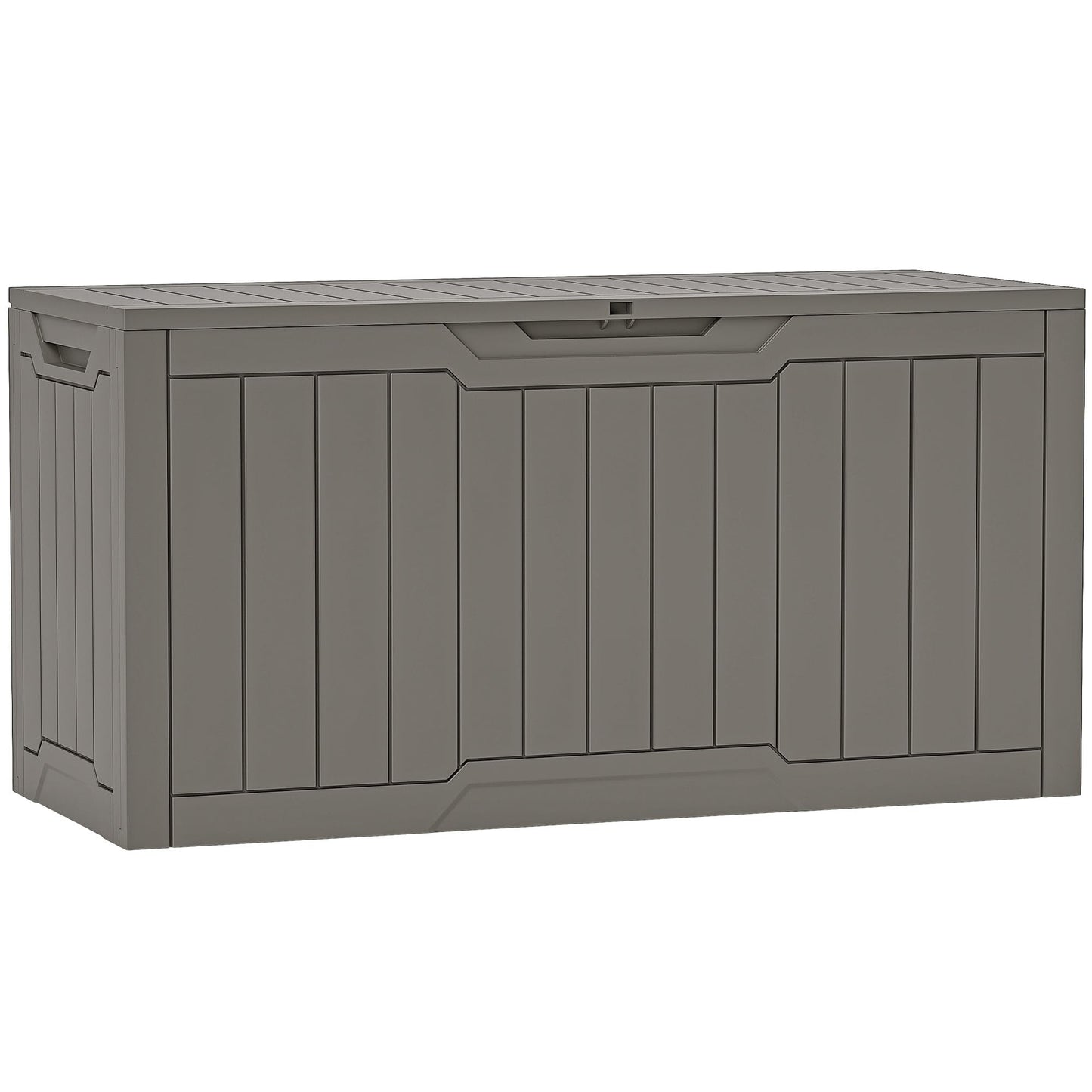 YITAHOME 80 Gallon Resin Deck Box, Waterproof Outdoor Storage Box, Lockable Indoor Outdoor Storage Bench for Supplies and Essentials, Taupe