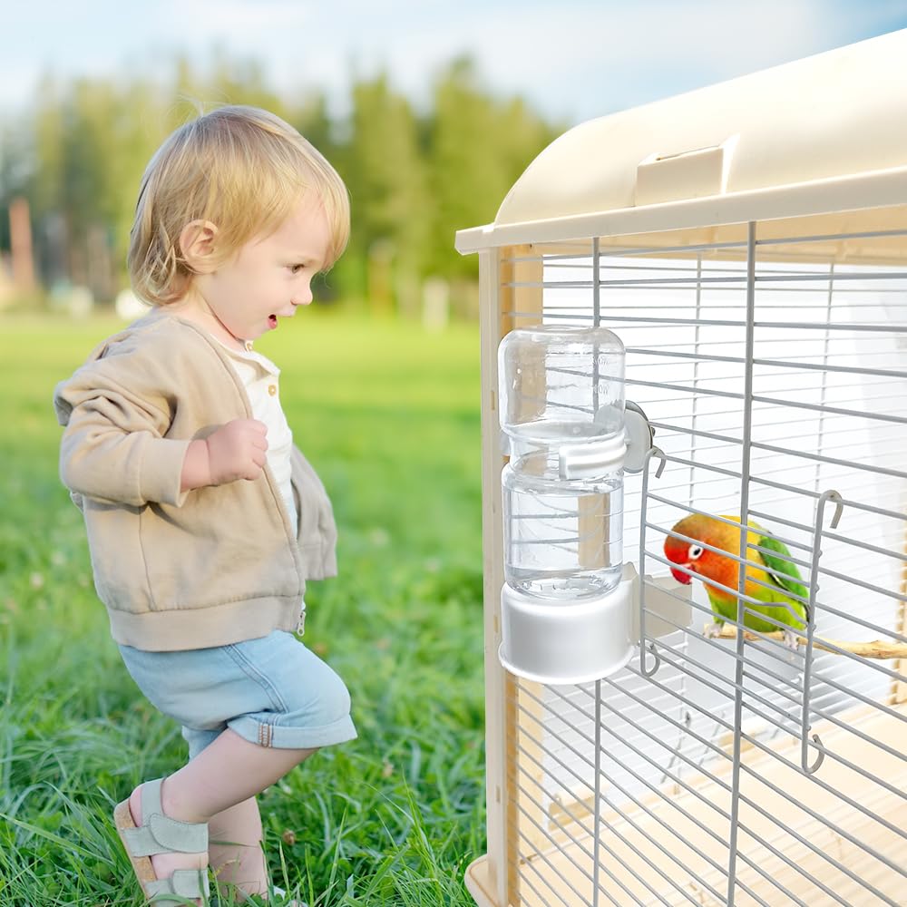 WQY Groceryshop Automatic Pet Bird Water Feeder, Water Dispenser for Cage, Bird Cage Suspended Automatic Pet Water Feeder, Parrot Feeders for Parakeet Budgie Cockatiel Lovebirds Canary Finch