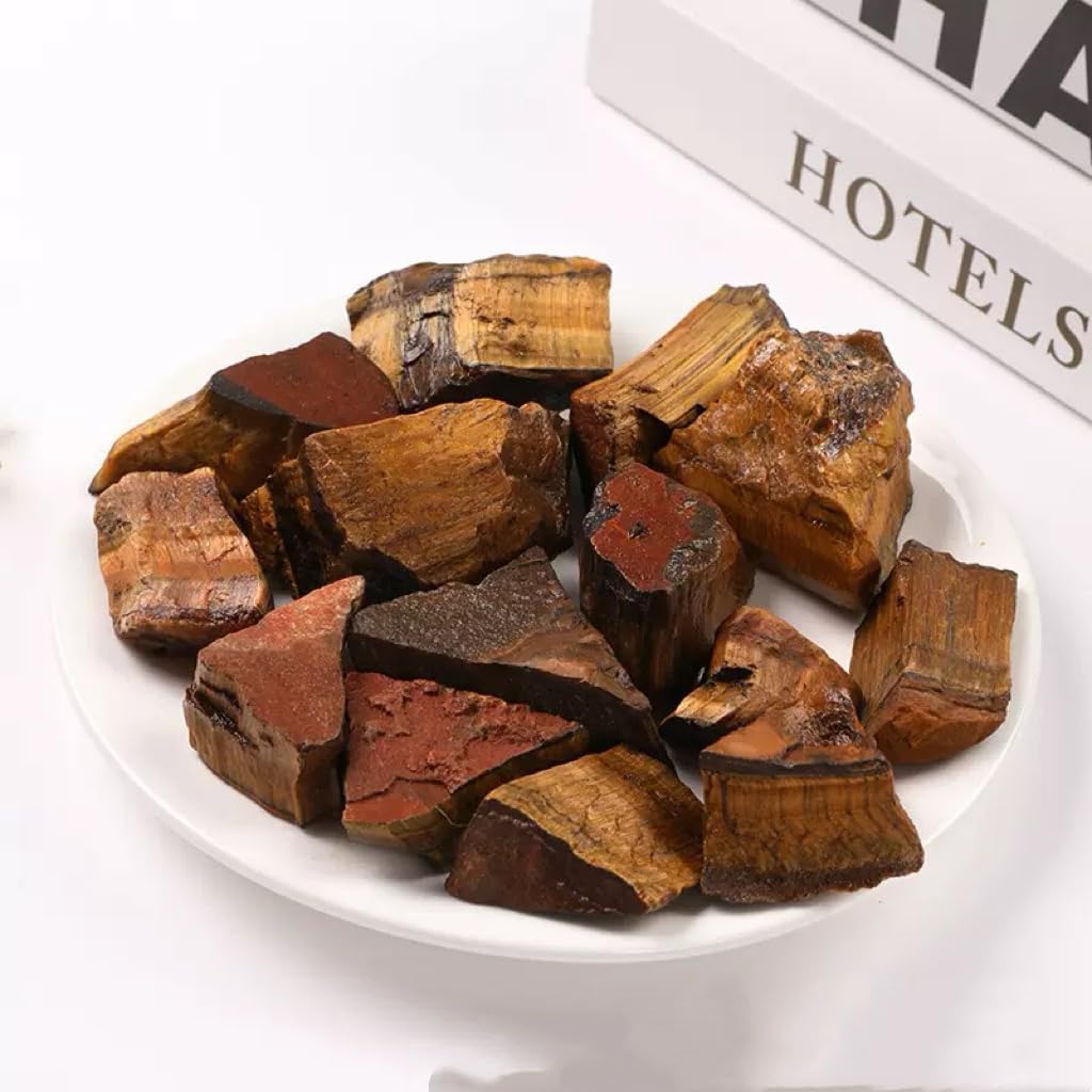 1LB Natural Tiger Eye Stone Raw Healing Crystals, Energy Stones for Meditation, Reiki, Chakra Balancing, Home Décor and Spiritual Gifts (30-50mm)