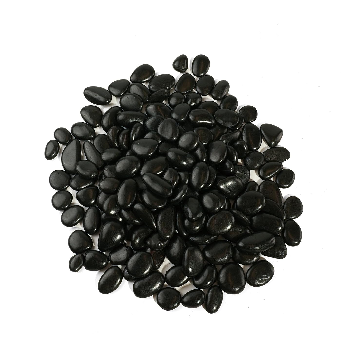 StoneCreek River Rocks, Decorative Garden Stones for Plant Landscaping, Polished Gravel Filler Pebbles for Home Decoration, Vases, Succulents, Flower Beds (6 LBS, Black, Medium)