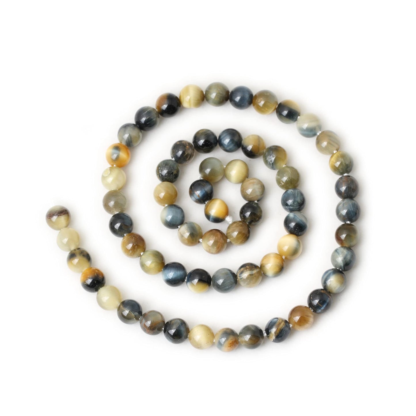 CHEAVIAN 60PCS 6mm Natural Dream Tiger Eye Stone Round Loose Beads for Jewelry Making DIY Bracelet Necklace Materials 1 Strand 15"