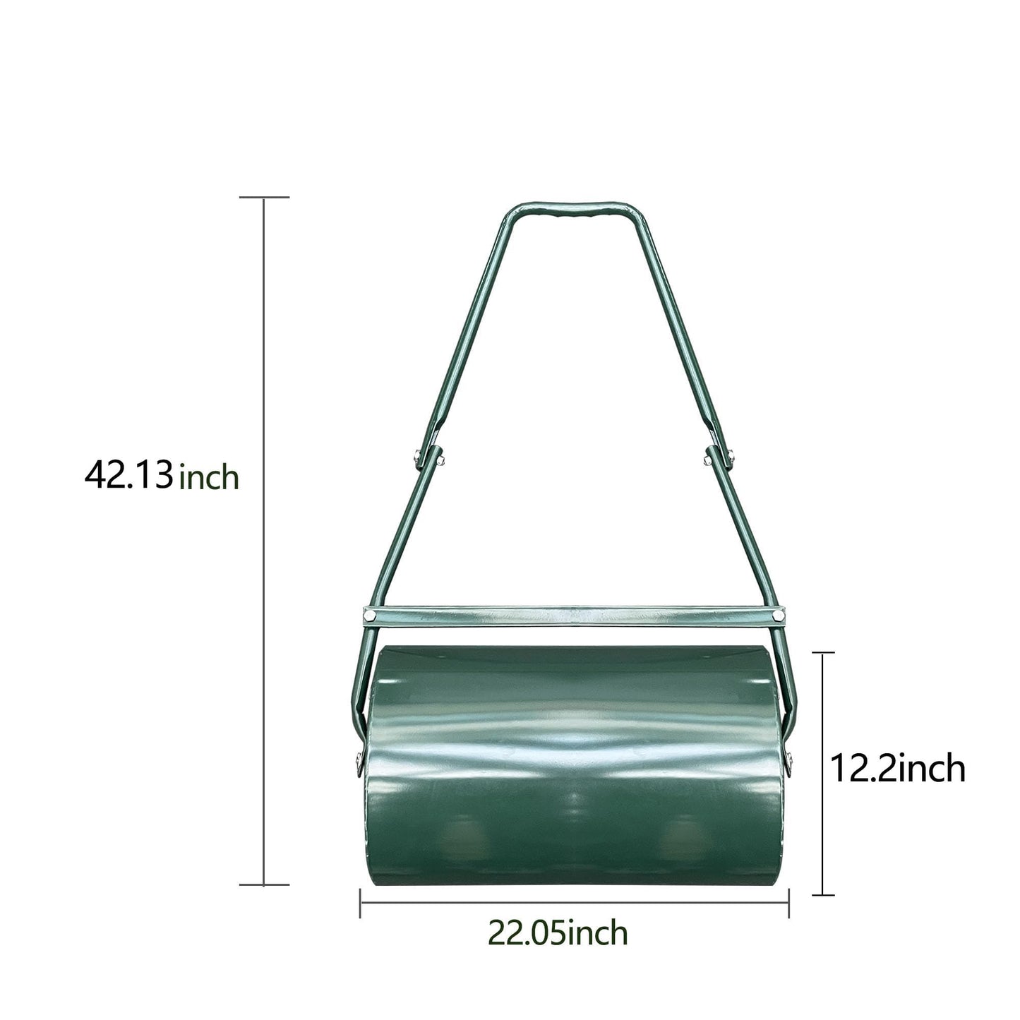 Garvee 9.5 Gallon Tow-Behind Lawn Roller | Water/Sand Fillable Garden Drum with u-Shape Handle | Heavy Duty Soil Leveler for Seeding, Sod, and Turf Maintenance