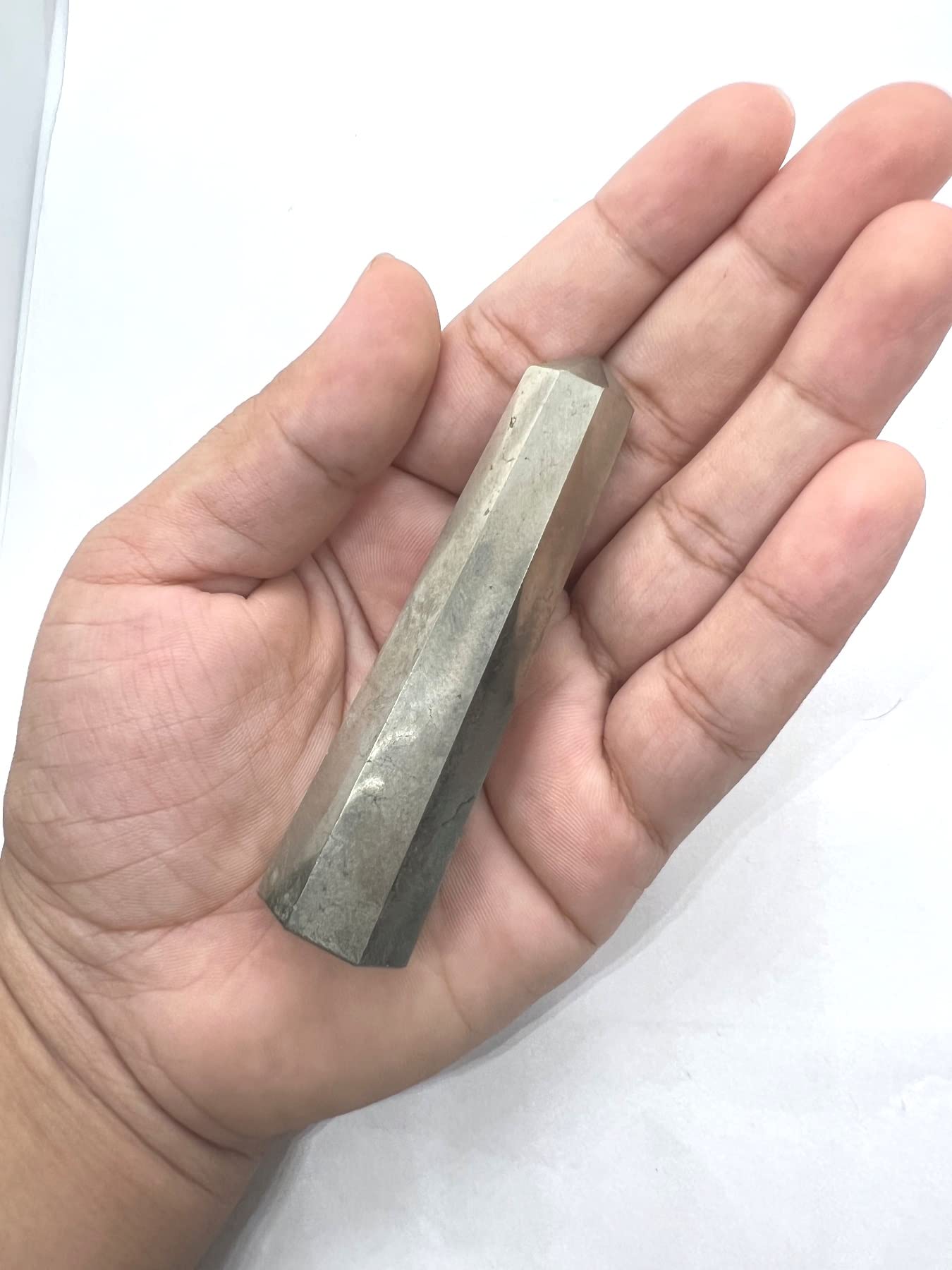 WholesaleGemShop 3 Inch Gemstones PYRITE Obelisk Tower Jumbo Facet Aura Rock Crystal Natural Polished Earth Wand Spirit