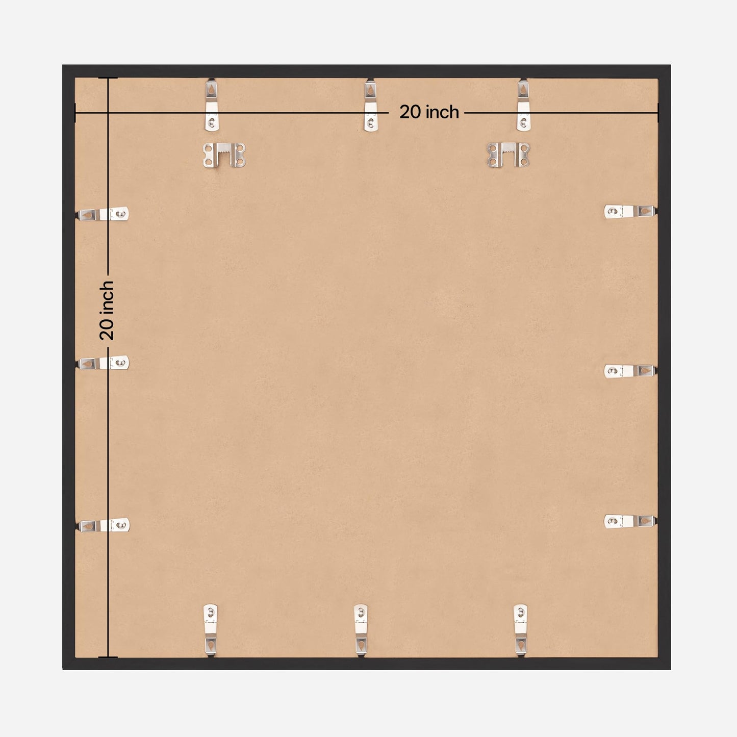 eletecpro Gallery Wall Frame Set of 3, 20x20 Inch Square Black Frames with 16x16 Mat, Scratch-Resistant Finish for Modern Home Decor
