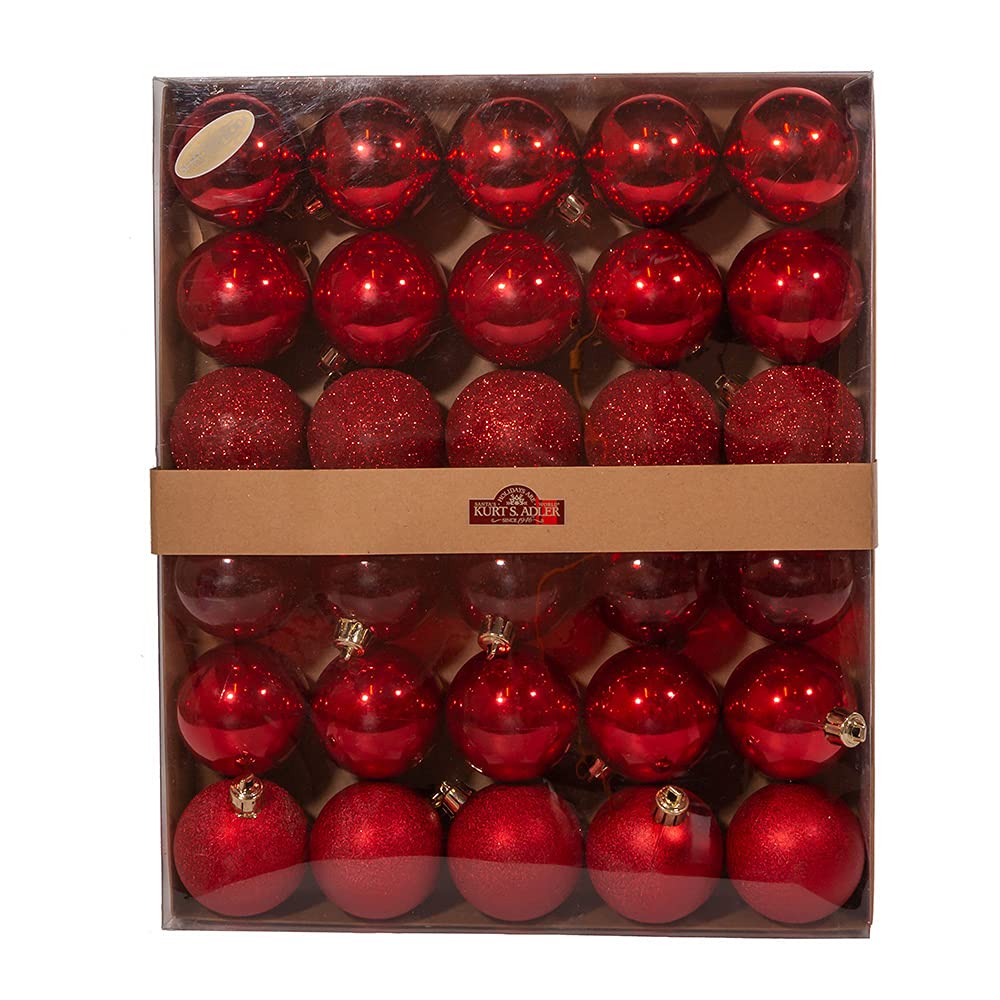 60mm Shatterproof Red Ball Ornaments, 30 Piece Set