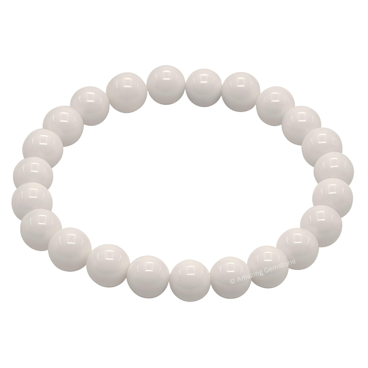 Amazing Gemstone Crystal Bracelet for Women Men's Gifts - Protection Healing Crystal Bracelet - 8mm Gemstone Beaded Stretchable Bracelet Pulseras Para Hombres Mujer Stocking Stuffers Mothers Day Gift (Mother of Pearl)