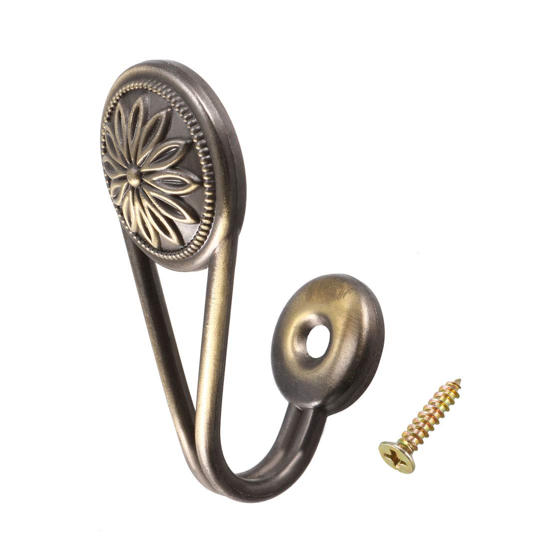 uxcell Decorative Curtain Drapery Holdback Wall Mounted Hook for Window Bronze 67mm x 30mm x 40mm 2Pcs