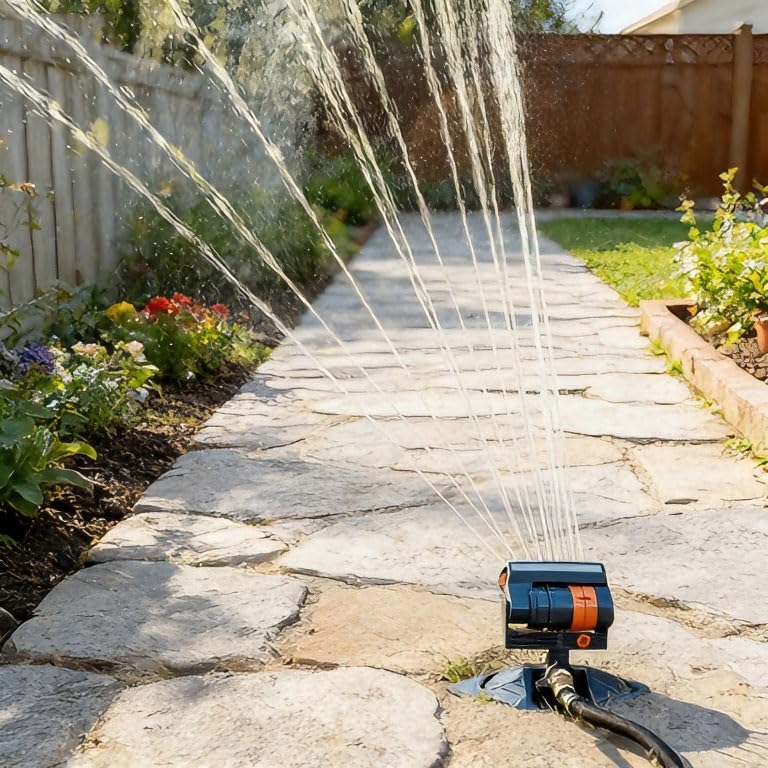 V.C.Formark Upgraded Adjustable Oscillating Sprinkler, 16 Mini Turbine, Wide Area Coverage, Heavy-Duty Triangular Bracket Compatible for Lawn Yard Garden Watering
