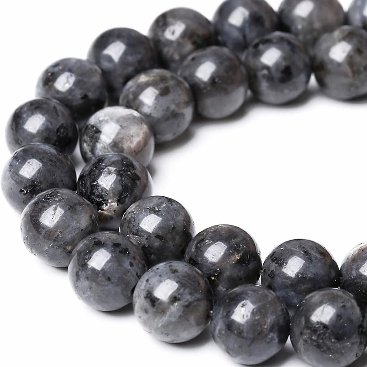 6mm Natural Larvikite Black Labradorite Gemstone Round Loose Beads for Jewelry Making (58-62pcs/strand)