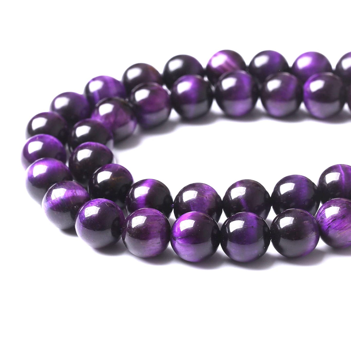 45PCS 8MM AAA Purple Tiger Eye Stone Beads Natural Gemstone Bead Crystal Healing Energy Jewelry Making DIY 15 inches