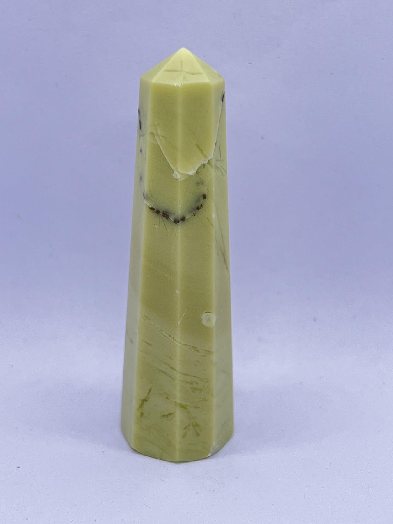 WholesaleGemShop 3 Inch Gemstones SERPENTINE Obelisk Tower Jumbo Facet Aura Rock Crystal Natural Polished Earth Wand Spirit