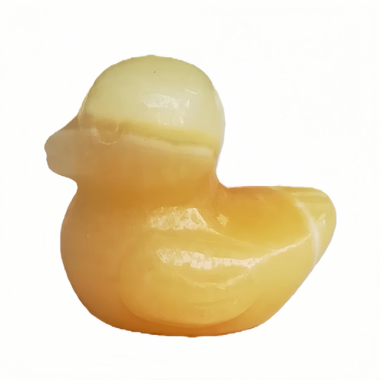 Bacatgem Natural Yellow Jade Crystal Duck Carving Positive Energy Home Decoration Desk Decor,1.18 Inchs Crystal and Healing Stone Ornament
