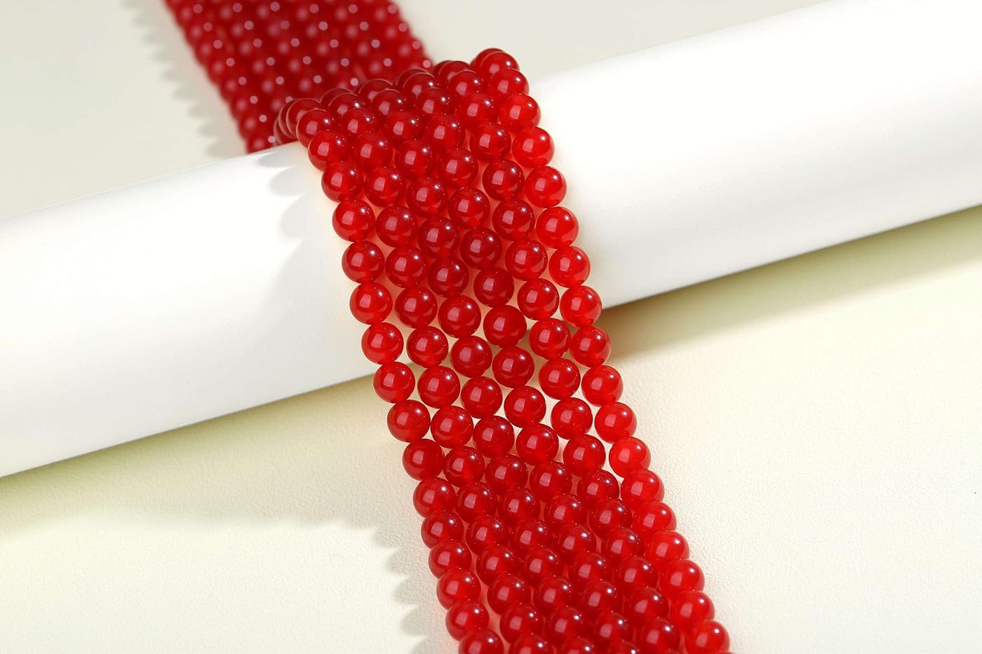 LAIDANLA Red Carnelian 8mm Natural Stone Beads Round Loose Gemstone Stone Beads for DIY Bracelet Necklace Earrings Jewelry Making Polishing Genuine Real Beading Crystal 96PCS 2 Strand 32"