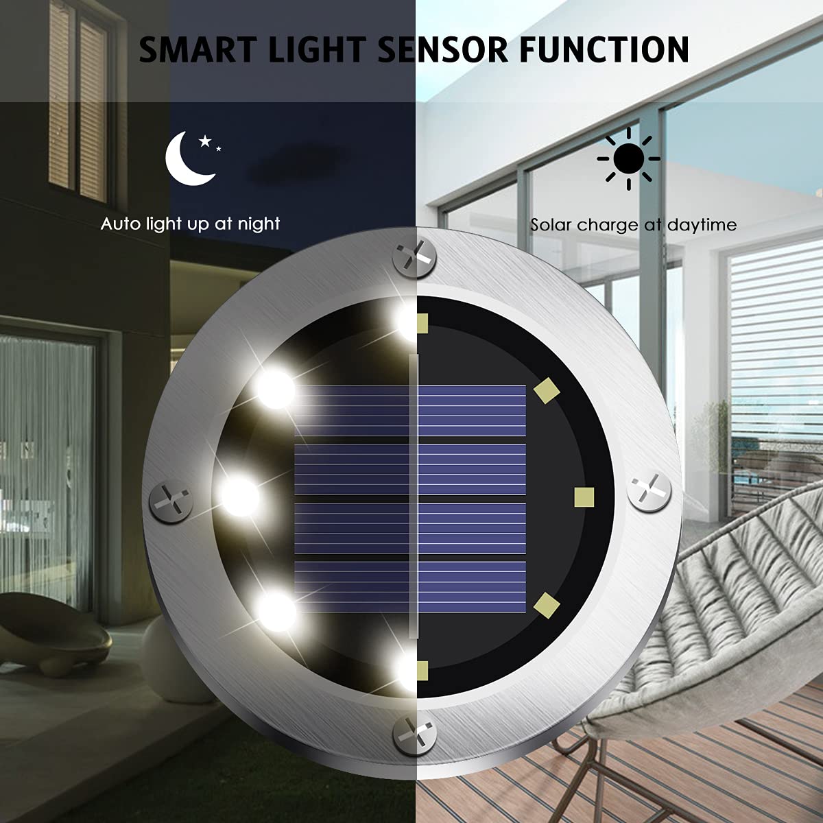 OULONGER 4.6inch Solar Lights Outdoor Waterproof,12Pack Solar Lights for Outside,Solar Garden Lights Landscape Lighting for Patio Pathway Lawn Yard Deck Driveway Walkway(White Light)