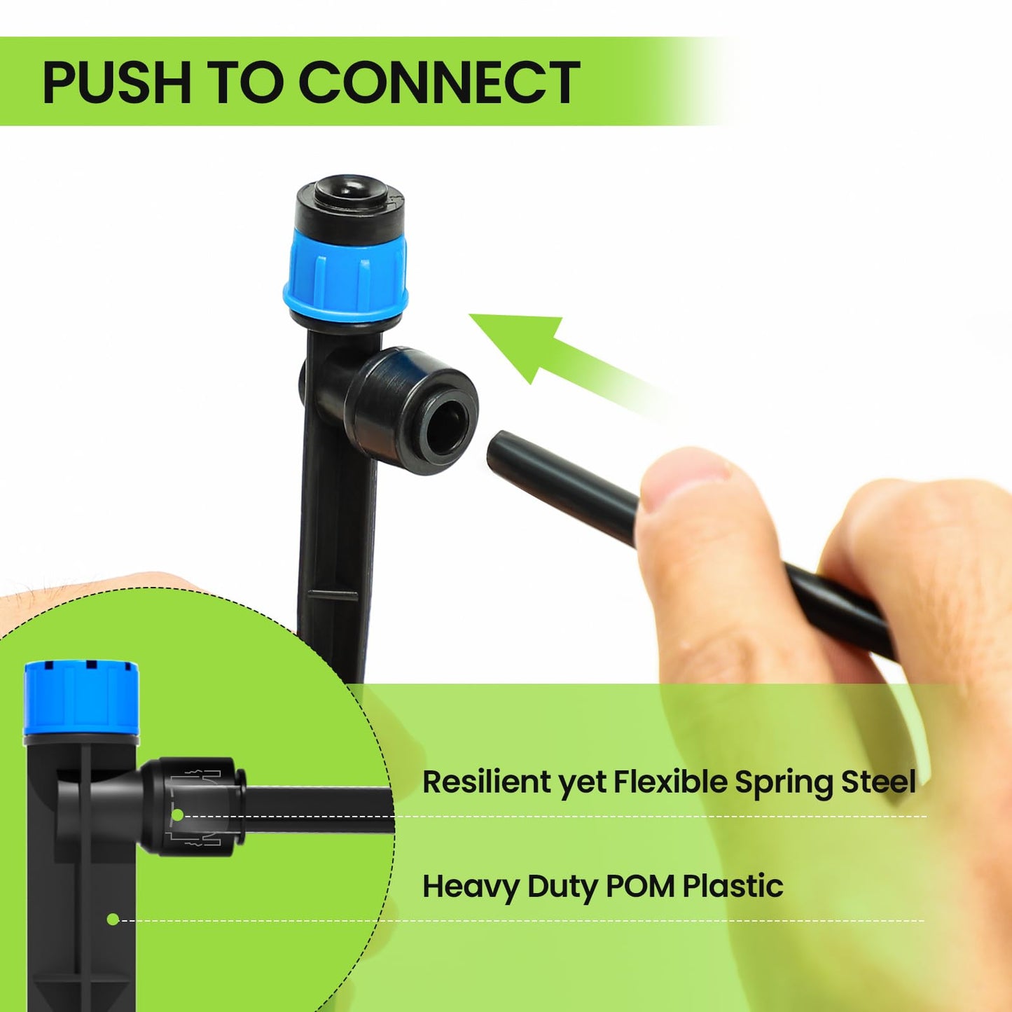 Bonviee Drip Irrigation System 230FT – Quick Connect Garden Watering Kit with Adjustable Drip Emitters, 1/4” & 5/16” Tubing for Raised Beds, Greenhouse, Lawn, Automatic Timer Compatible