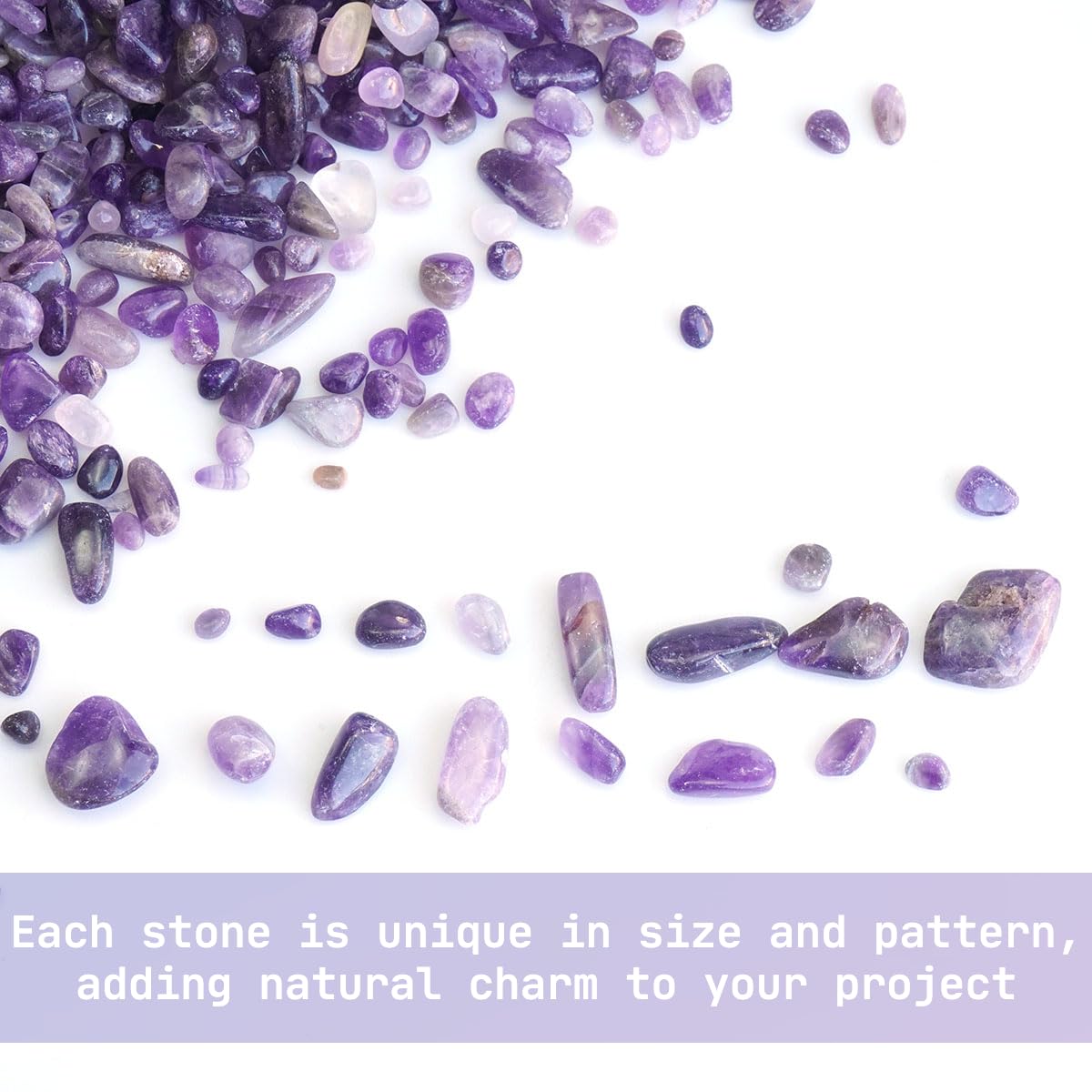 XMHOME 3 Pounds Amethyst Tumbled Stones - Purple Polished Crystals for Vase Filler, Meditation, and Home Decor