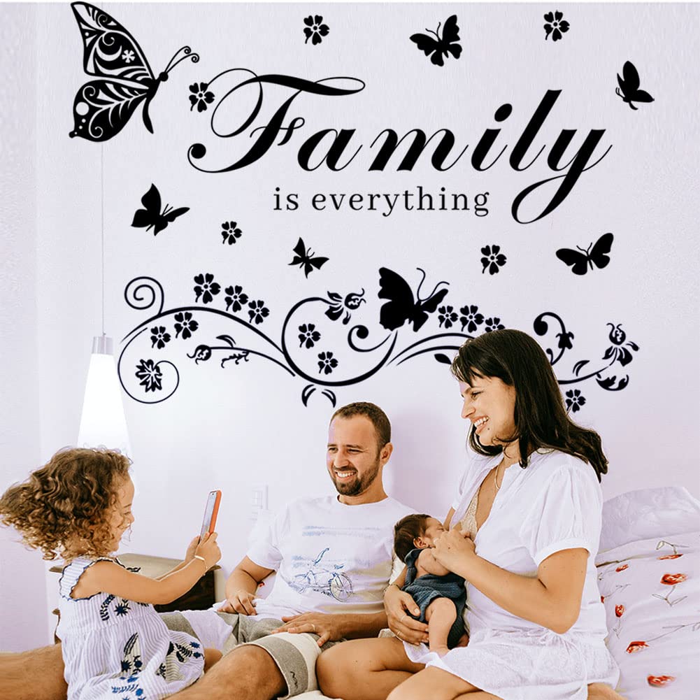 Family Wall Art Decal - Removable Wall Stickers Quotes 'Family is Everything' for Living Room, Bedroom, Dining Room, Kitchen
