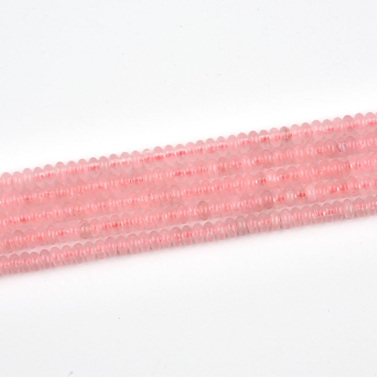 152pcs 4x2mm Natural Rose Quartz Disk Rondelle Spacer Stone Semi Precious Gemstone Loose Beads for Jewelry Making 15 Inch