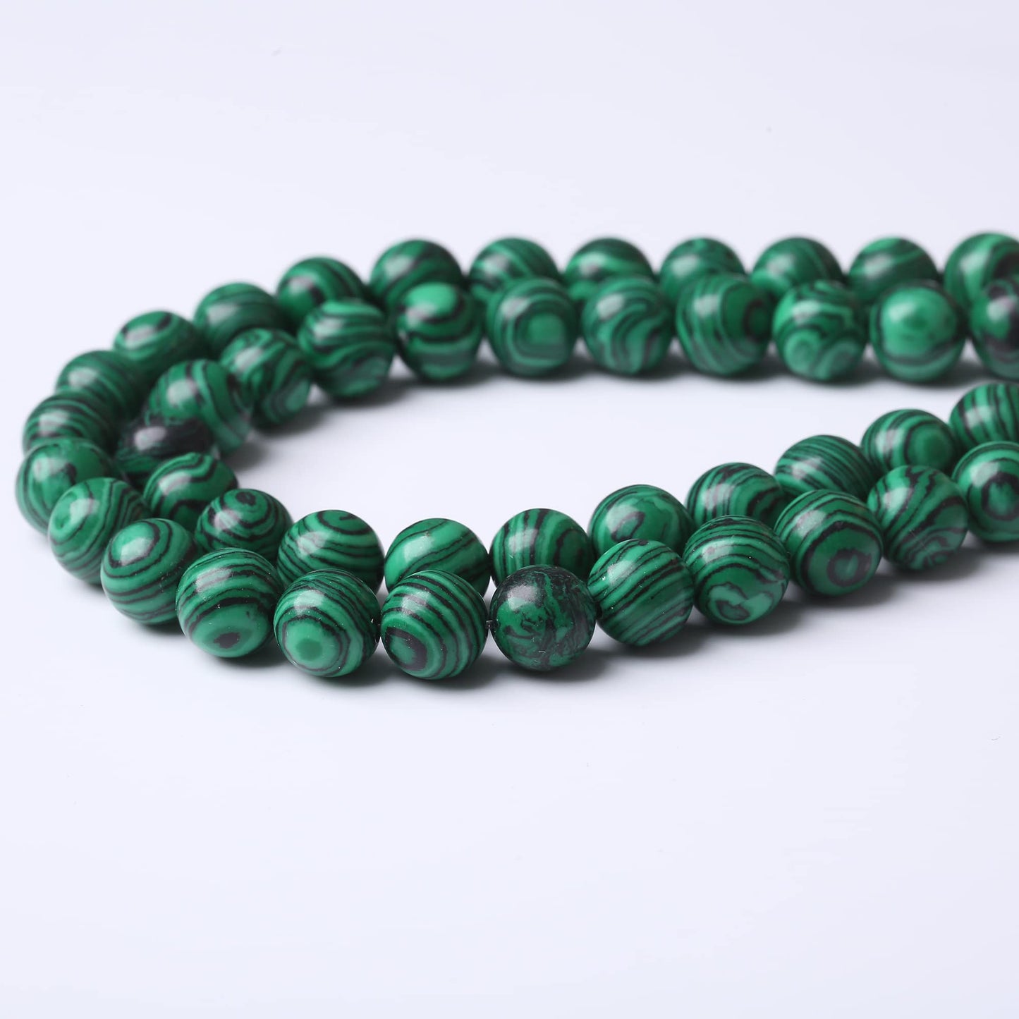 10MM Green Malachite Round Loose Beads Natural Gem Beads Crystal Energy Stone Beads for Jewelry Making DIY Bracelet Necklace