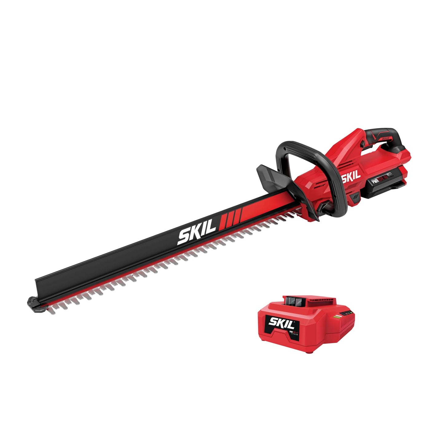 SKIL PWR CORE 40 Brushless 40V 24-Inch Hedge Trimmer Kit, Includes 2.0Ah Battery and 60W Charger - HT2400C-11