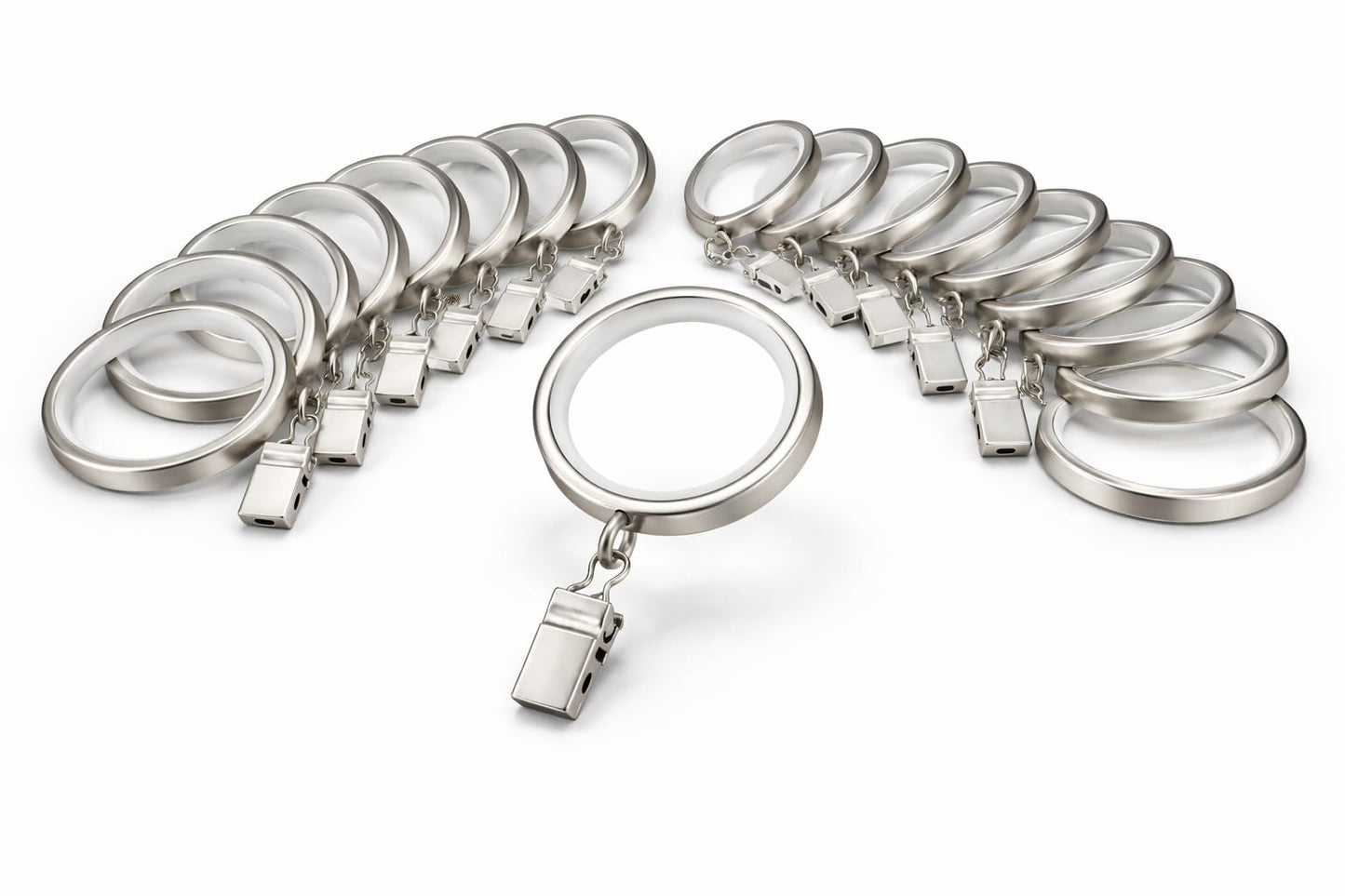 Valeri Home – Premium Curtain Rings, Matte Nickel Finish, 20-Pack