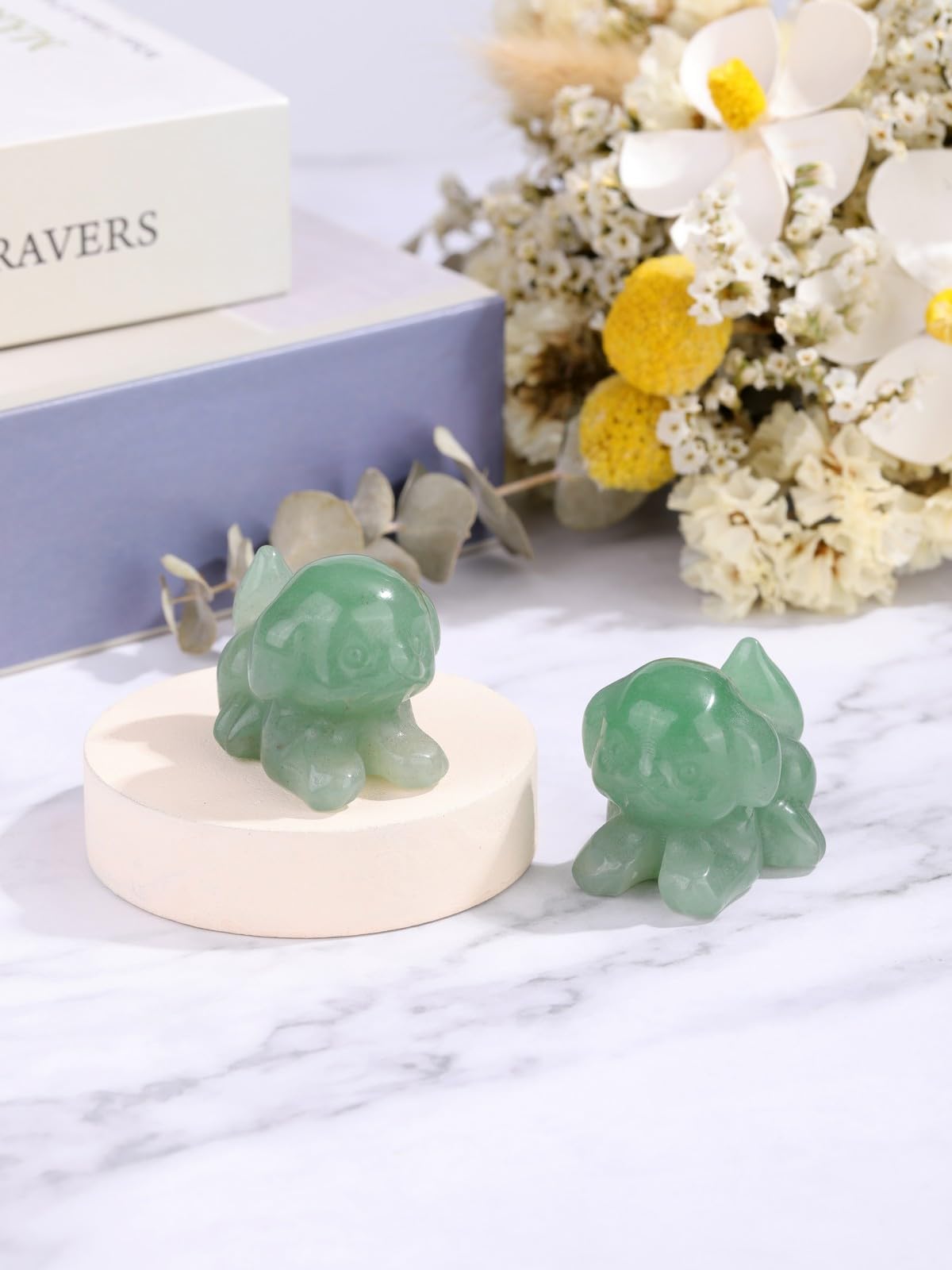 CrystalTears Green Aventurine Crystal Dog Figurine, 1.5” Healing Gemstone Dogs Puppy Statue Ornament for Home Office Decor, Cute Lucky Crystals Dogs Gifts for Gifts for Women Dog Lovers Men Christmas