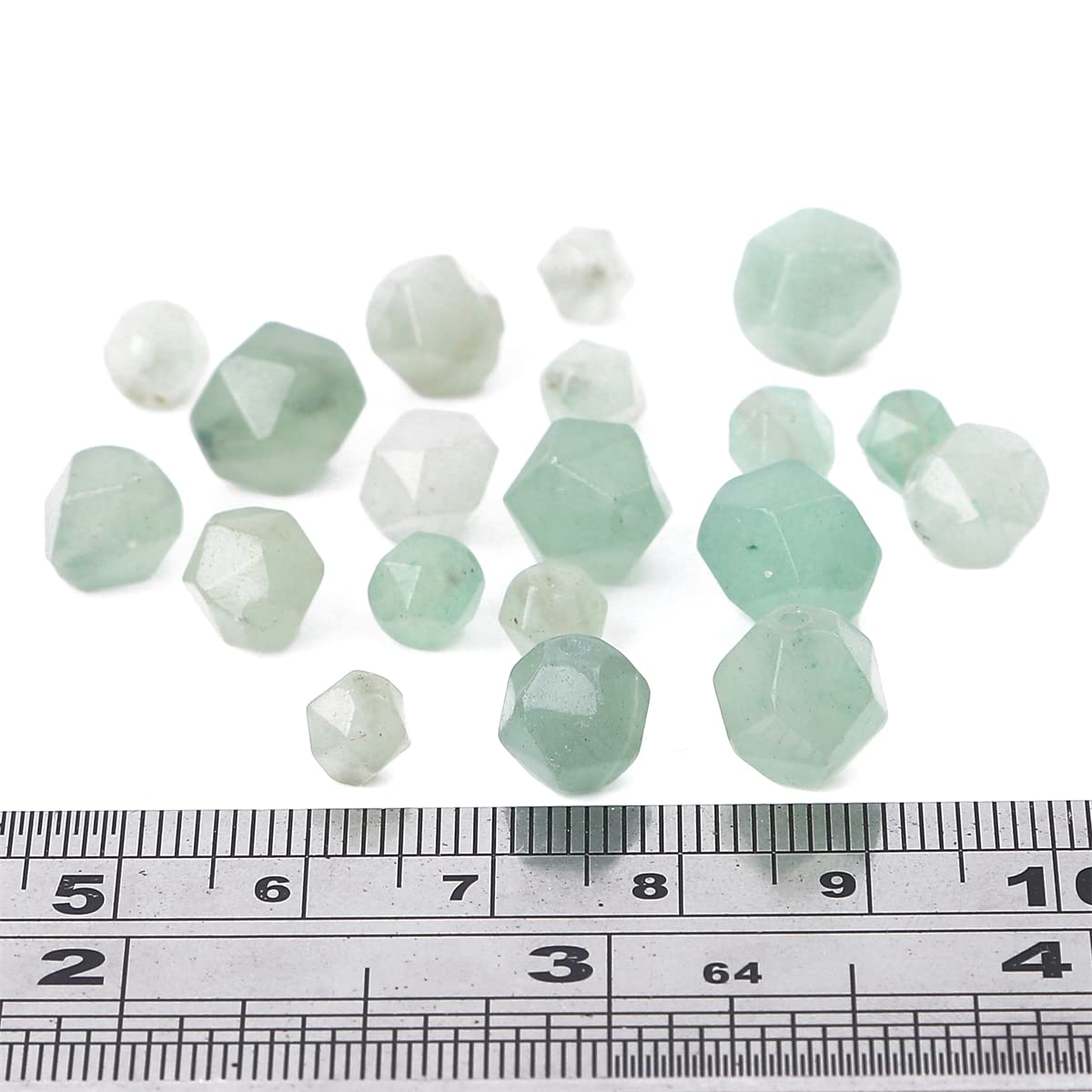 BEADIA Faceted Natural Green Aventurine Jade Stone Round Beads 8mm 36cm/Strand for Jewelry Making