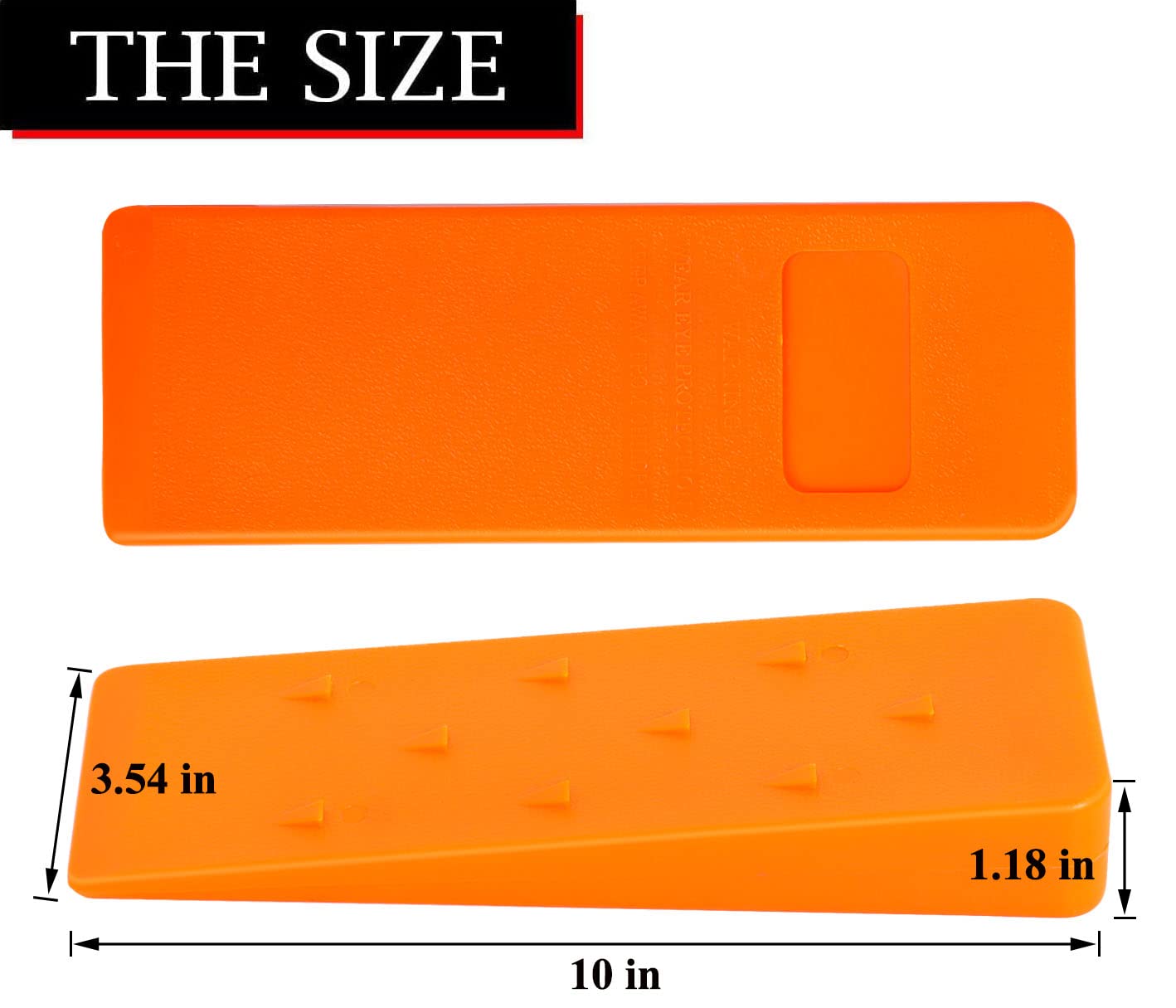 Poweka 10'' Tree Felling Wedges with Spikes for Safe Cutting, Orange ABS Plastic Wood Splitting Tree Cutting Wedge, Logging Supplies Tools and Chainsaw Accessories(6 Packs)