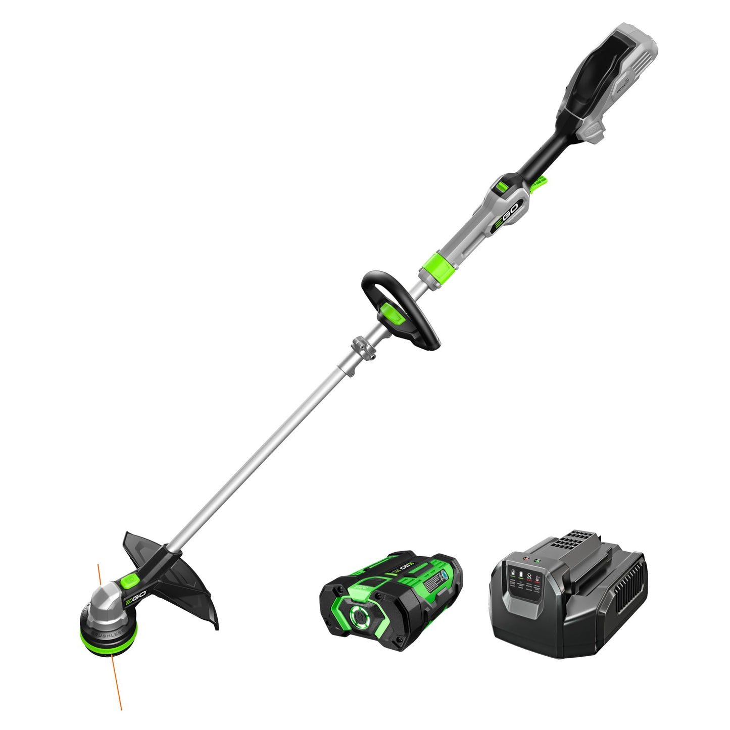 EGO Power+ String Trimmer, Battery Powered, 15" Trimmer for Weeds and Grass with POWERLOAD, Telescopic Aluminum Shaft, Includes 56V 2.5Ah Battery and Charger - ST1511T