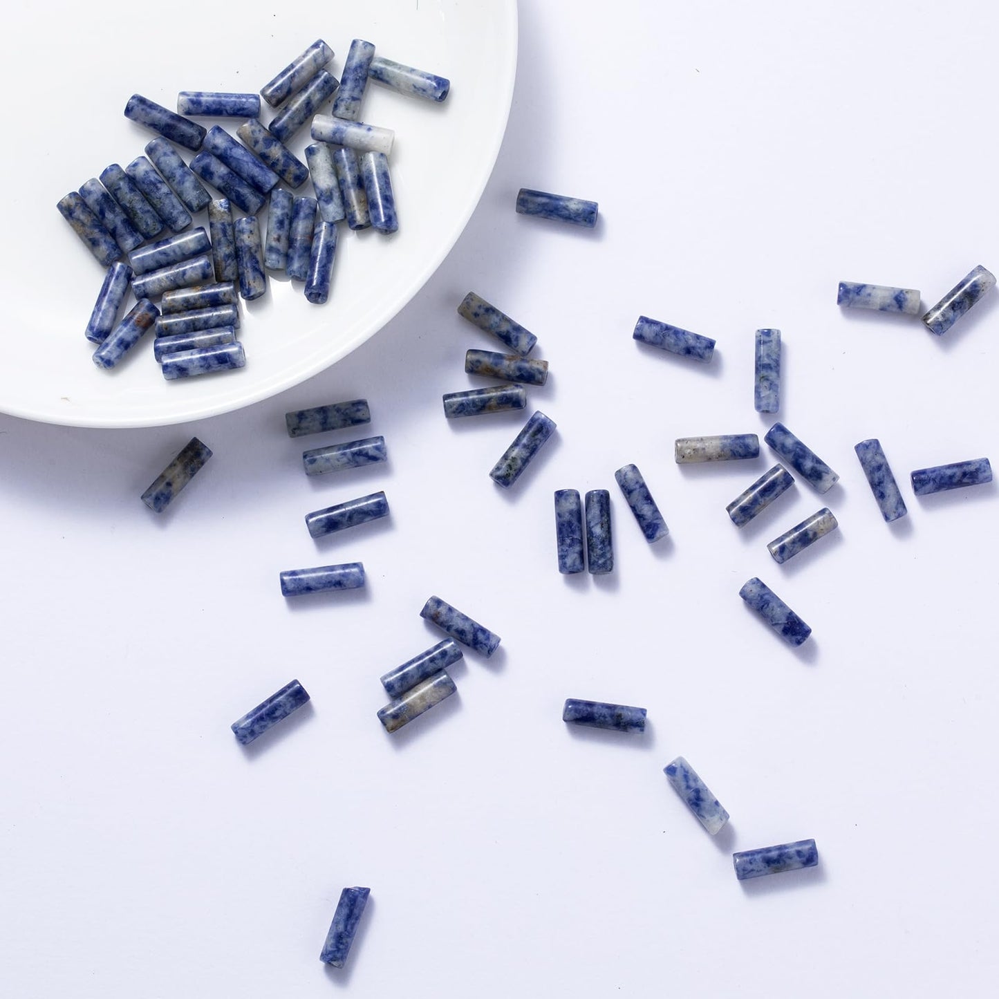 Natural Blue Sodalite Cylinder Tube Beads 4x13mm 38cm/str Loose Semi Gemstone Stone Beads for Making Bracelets Necklace Earrings